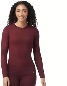 Smartwool Mujer Intraknit Térmico Merino Capa Base Crew, Negro Cereza, Mediano - Imagen 1 de 2