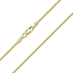 10 Karat einfarbige Gelbgold Franco Halskette Kette 1 mm 16-30 Zoll - poliertes Glied Frauen Männer - Bild 1 von 4