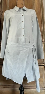 HALSTON Heritage FABULOUS LIGHT BLUE SHORT wrap skirt DRESS s. 6 - Picture 1 of 15