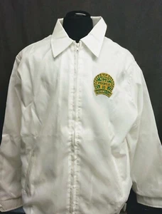 Men’s LG AFSCME Presidents Club Nylon Full Zip White Jacket Union Made USA B16 - Picture 1 of 9