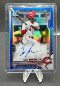 2021 Bowman Cromo IVAN JOHNSON 1° Blu Rifrattore Auto #121/150 RC ROSSI🔥 - Foto 1 di 3