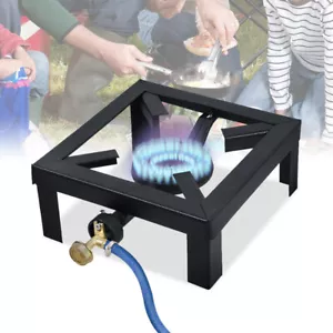 Single Propane Gas Boiling Ring Burner Outdoor Camping Stove BBQ Cooker Iron LPG - Picture 1 of 12