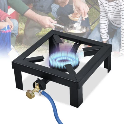 Single Propane Gas Boiling Ring Burner Outdoor Camping Stove BBQ Cooker Iron LPG - Image 1 of 4