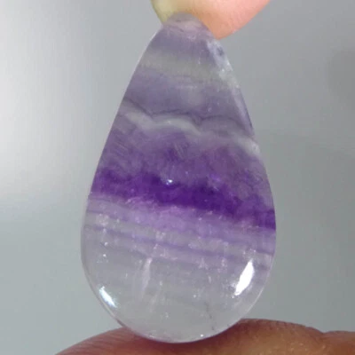29.70 Cts, Natural Purple Fluorite Pear Shape Cabochon Loose Gemstone 17X30X6 mm - Image 1 of 4