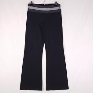 Yogahose mit weitem Bein Damen Small Stretch schwarz grau Taille mittlerer Bund - Bild 1 von 9