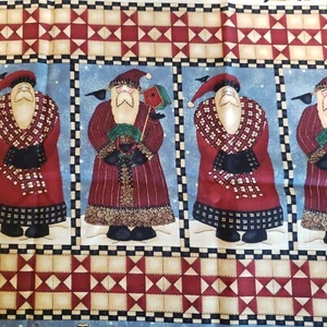 Tela de Navidad Debbie Mumm Santa Pájaros Casas Vida Silvestre Frontera 37" x 44" - Imagen 1 de 8