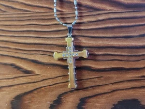 Halskette-Anhänger mit Kreuz mit Kette Steine Kreuzanhänger silber schwarz gold - Bild 1 von 19