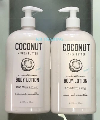 2-Pk~ HOME & BODY COCONUT + SHEA BUTTER Rich Smooth BODY LOTION ~Coconut Vanilla - Image 1 of 4