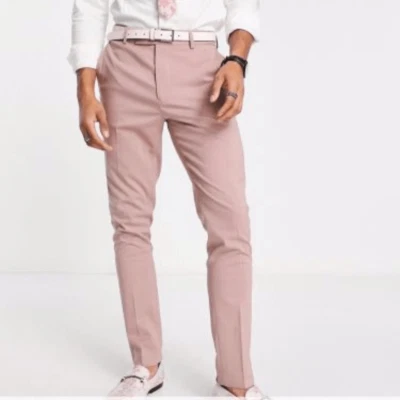 Pantalones inteligentes ajustados de boda malva oscuro talla 32 de Asos para hombre Foto 1 de 4