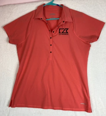 Polo Cutter & Buck Annika para mujer M perforado manga corta CB Dry Tec 50+ UPF Foto 1 de 4