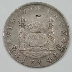 1754 Mexiko 8 Reales SÄULEN DOLLAR schönes spanisches Silber mit Essstäbchen *J816 - Bild 1 von 4