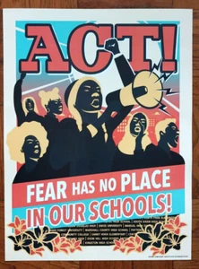 ¡ACTÚA DE PROTESTA MARCHA POR NUESTRAS VIDAS original! póster 2 caras artes gráficas SIN MIEDO - Imagen 1 de 4