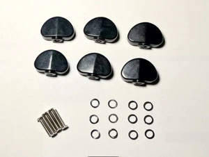 Genuine Grover Guitar Tuner Tuning Machine Metal Button Knob BK & Screw Washer - Imagen 1 de 1