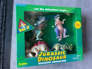 Jurassic Dinosaurs Windup Walking T-Rex Triceratops Stegosaurus + MIB Boley 1996 - Picture 1 of 6