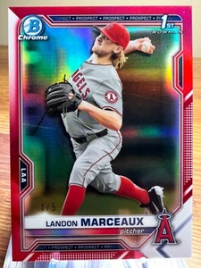 2021 Bowman Draft - Chrome Red Refractor #BDC-115 Landon Marceaux 4/5 - Picture 1 of 2
