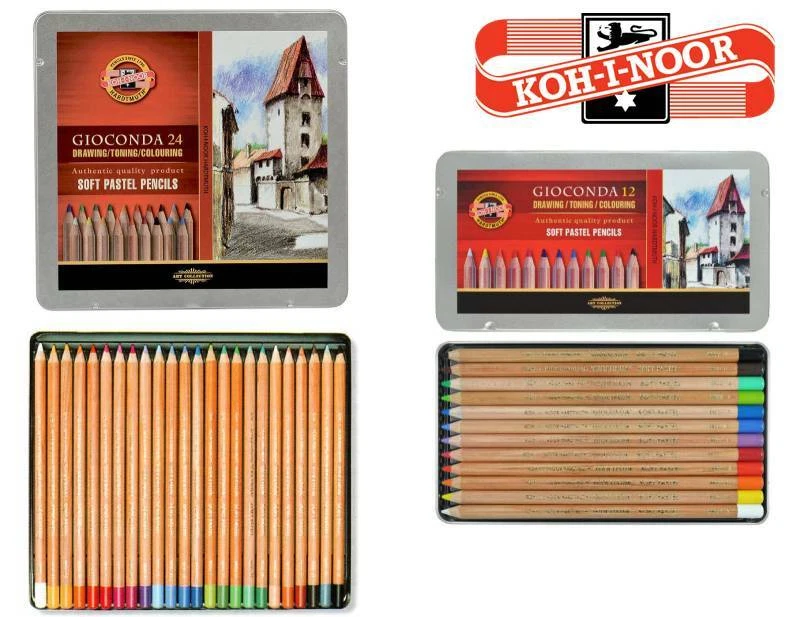Soft Pastel Pencil Set Artist Drawing Crayon KOH-I-NOOR Gioconda 8827 8828