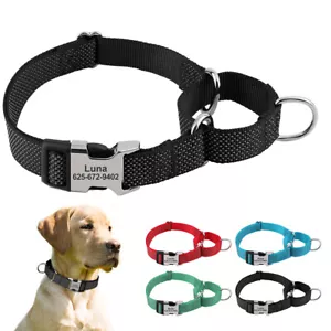 Personalisiert Hundehalsband Nylon Zugstopp Martingale Würgehalsband Verstellbar - Bild 1 von 22