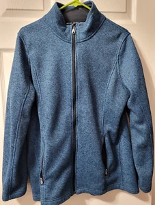 Spyder Core Mens Sweater Full Zip Knit Jacket XL Fleece Lined Blue Long Sleeve - Picture 1 of 9