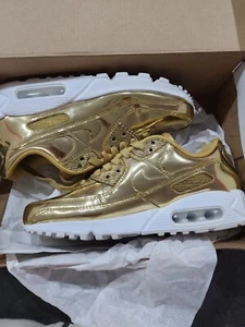 Nike Air Max 90 oro metallizzato Eu38 Us W 7 - Foto 1 di 5