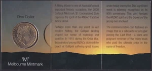 CB3017) Australia BU 2005 $1 mintmark M Gallipoli in wallet as issued - Picture 1 of 2