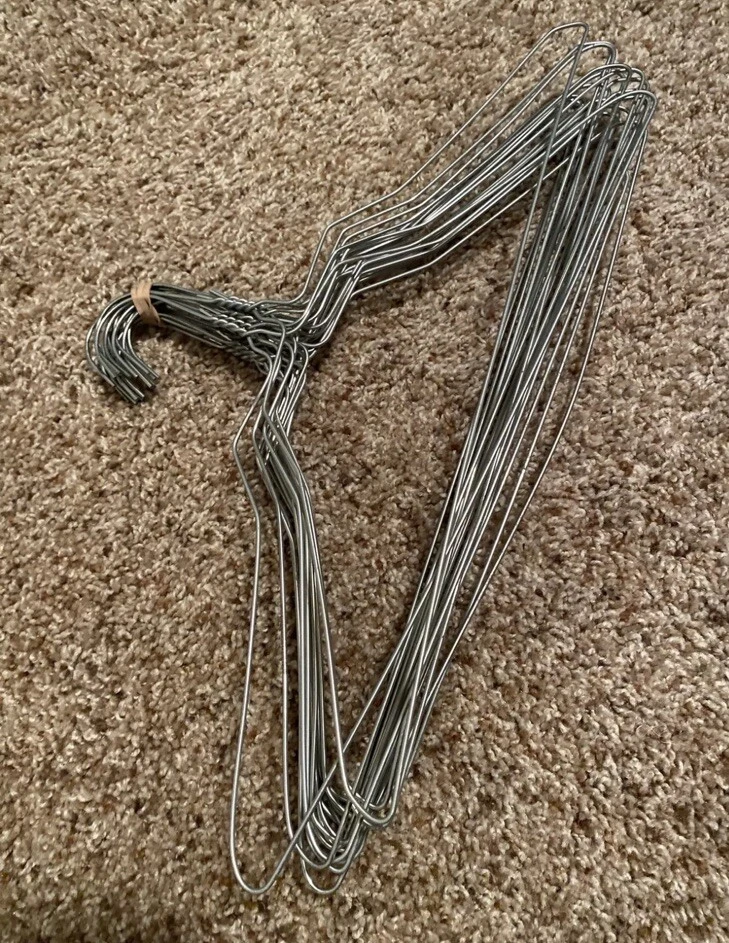 20 cabides de casaco de metal prata resistente, cabide de roupas de aço inoxidável - Imagem 1 de 1