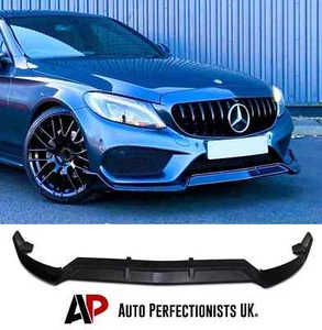 Mercedes C Class AMG Line C43 W205 Brabus Gloss Black Front Splitter Spoiler Lip - Picture 1 of 12