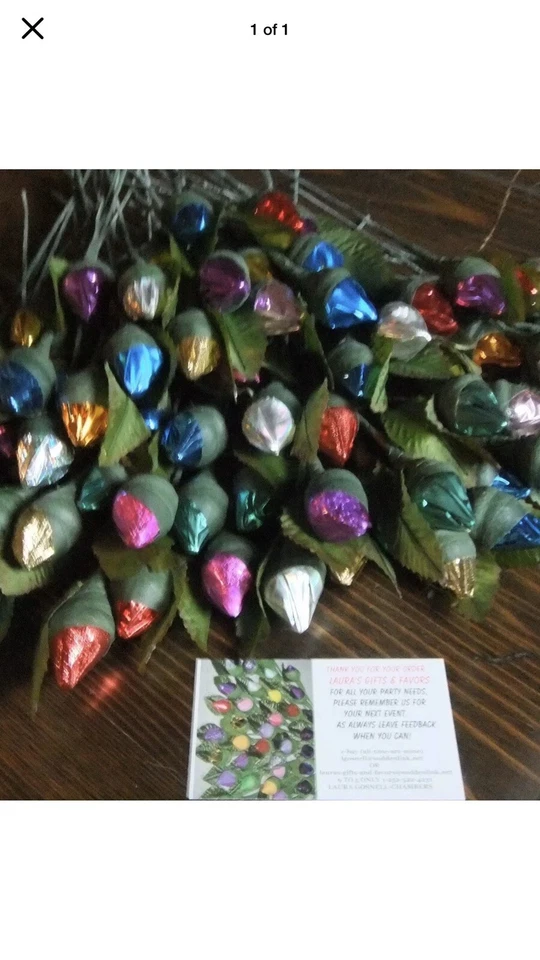 ROSAS CHOCOLATE 75 FAVORES BODA HERESHEY KISS CHOCOLATE rosa Foto 1 de 4