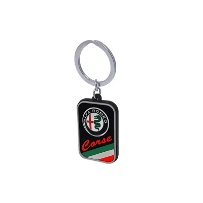 Porte-Clés Key Ring Alfa Romeo Corse Couleur, 4,2 X 2,6 Cm - Photo 1/4