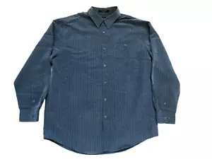 Brandini Size L Blue Striped Long Sleeve Button Down Shirt Men's - Picture 1 of 7