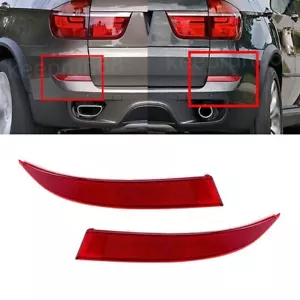 Rear Bumper Reflectors Red Lens Cover Housing For BMW X5 E70 2011 2012 2013 L+R - Bild 1 von 10