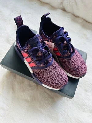 Nuevo en caja Adidas NMD_R1 J Unisex Niños Zapatos para Correr Ciruela/Rosa Tenis Juveniles 3.5/35.5 Foto 1 de 4