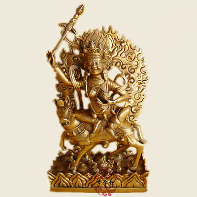 Bronze Dorje Shugden Buddha Statue Vajradhara Auspicious Tianmu Mule Guardian • 61.26£