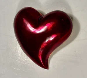 ORA Vintage Emaille Brosche rot Herz Liebe Geschenk Schatz - Bild 1 von 3