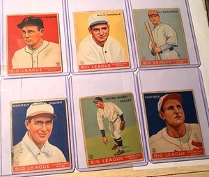 Lote de 6 tarjetas de béisbol Goudey 1933 diferentes algunas mejores---ver escaneos - Imagen 1 de 5