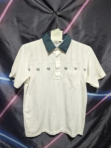 VTG 80s Geometric Pattern The Men’s Store At Sears Polo Shirt Golf M 90s  - Picture 1 of 5