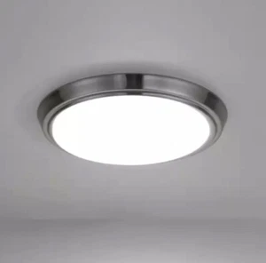 Pia Ricco 12.99 in. Brushed Nickel LED Round Ceiling Flush Mount Light Fixture - Picture 1 of 6