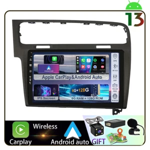 Autoradio 6+128G Android 14 Carplay GPS Navi RDS CAM Per VW Golf 7 MK7 2013-2017 - Imagen 1 de 23