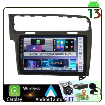 Autoradio 6+128G Android 14 Carplay GPS Navi RDS CAM Per VW Golf 7 MK7 2013-2017 - Immagine 1 di 4