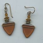 Vintage Boho triangle earrings gold-filled ear-wires 