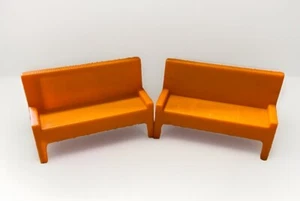 2 Banco de autobús de playa naranja muñeca Barbie Mattel Inc 1973 vintage #7805 roto como está - Imagen 1 de 13