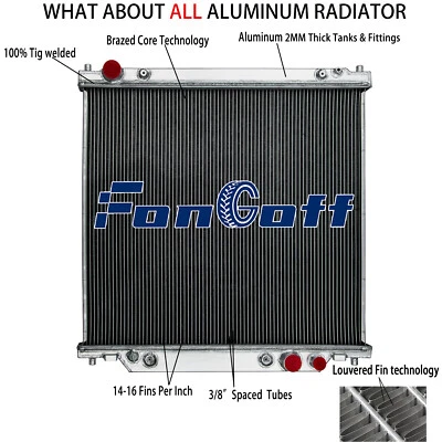 Aluminum Radiator FIT 99-04 Ford F250 F350 F450 F-550 Super Duty 6.8L 7.3L US - Imagem 1 de 4