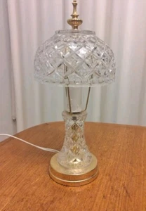 Vintage Retro Crystal Glass Table Lamp - Picture 1 of 14