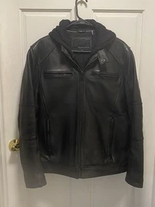 Wilson’s Leather Moto Leather Jacket Size Medium Unisex Black Motorcycle Biker - Picture 1 of 24