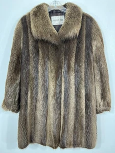 Klassische Biberjacke braun Damen Medium 34" Länge hervorragend - Bild 1 von 5
