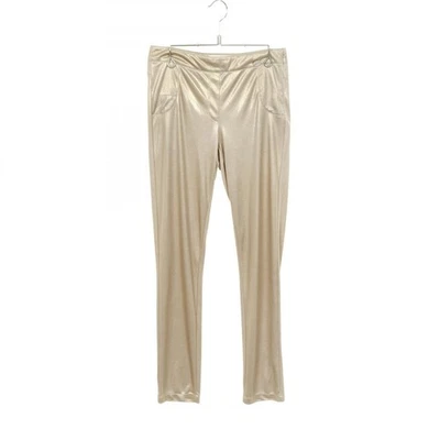 Pantalones Chanel Coco Mark Botón P43920V28586 Poliéster Dorado Usados Mujer Talla 34 Foto 1 de 4