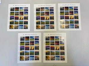 5 Sheets - O Beautiful Sheet 20 Forever USPS Stamps MNH Scotts 5298 - Picture 1 of 2