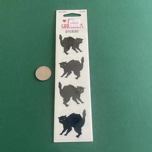 Vintage Mrs. Grossman's Black Scaredy Cats Halloween Sticker Sheet Lot - Bild 1 von 2