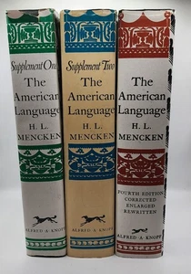 The American Language 3 Volumes Complete Supplements 1 And 2 Harecover Vintage - Imagen 1 de 13