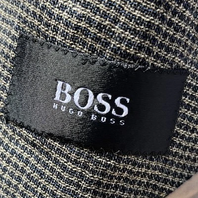 Винтажный Hugo boss льняной смеси houndstooth мужчин 48) 3 кнопки официальный офисный блейзер - Изображение 1 из 4
