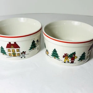 Lot of 2 Jamestown China Joy Of Christmas Ramekin Bowls 1987 VTG - Picture 1 of 10